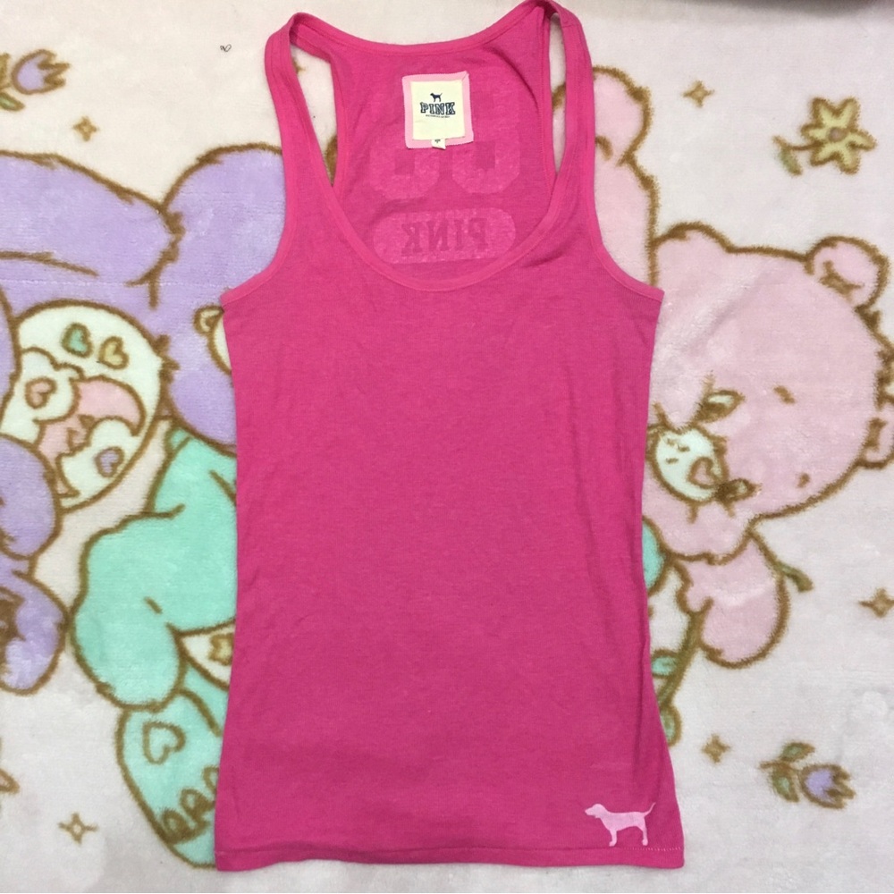 Vintage Y2K 2000s VS PINK Pink Scoop Neck Racerback Tank Top L